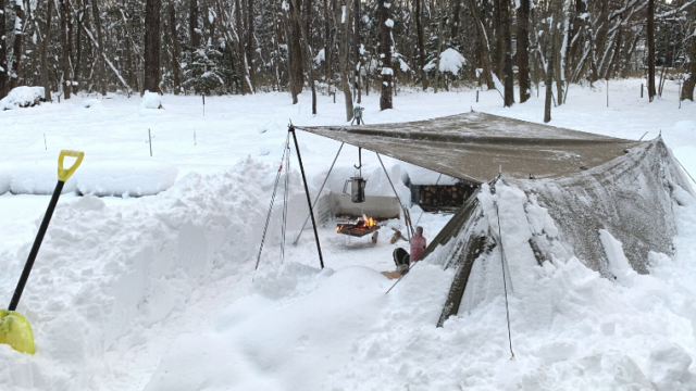 那須の雪中キャンプ